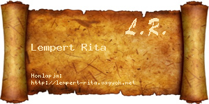 Lempert Rita névjegykártya
